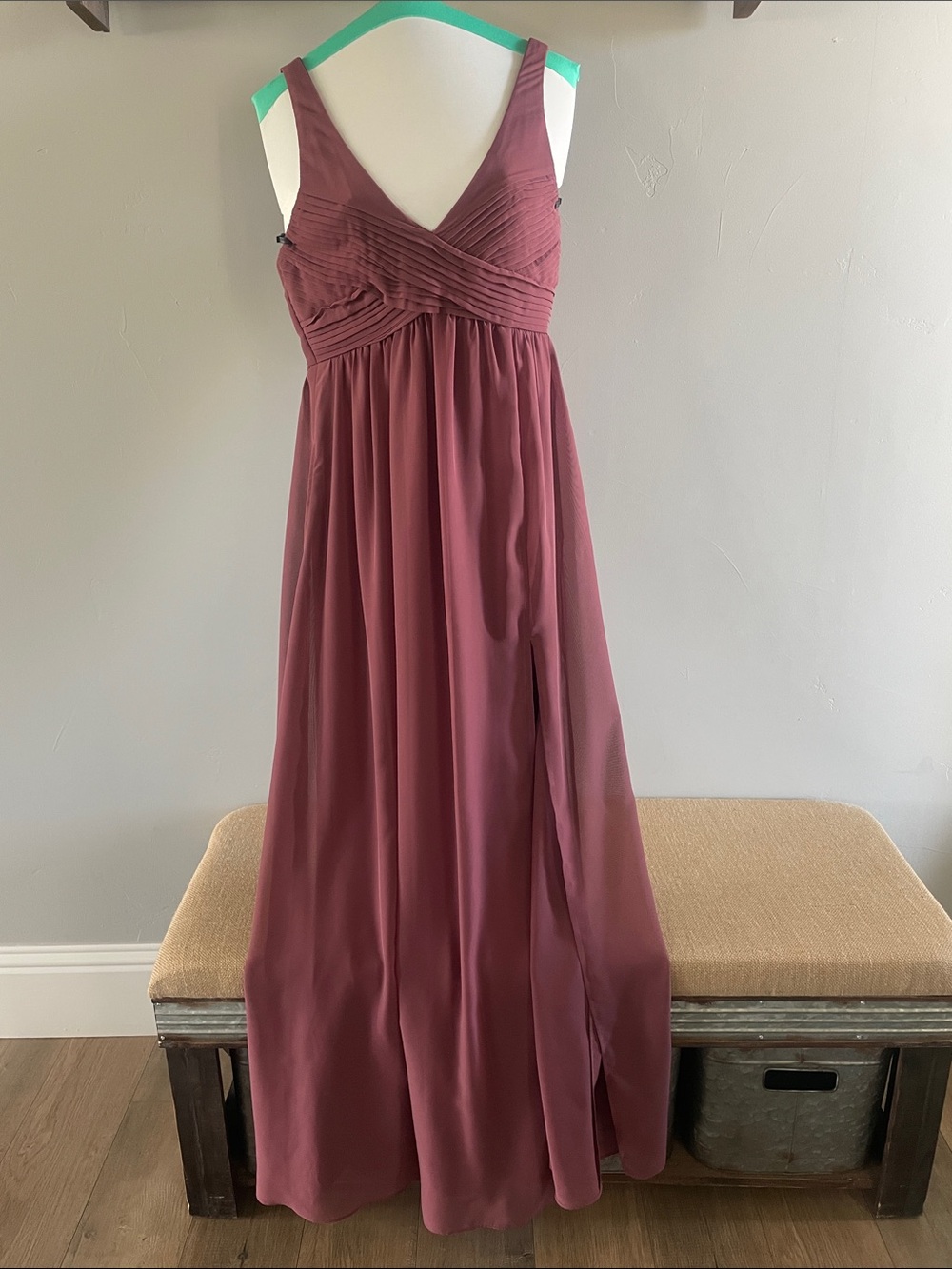 Birdy Grey Mauve V‑Neck Maxi Bridesmaid/wedding guest Dress